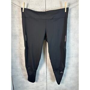 Adidas black leggings, sheer design packets, Capri activewear Athleisure casual